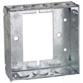 Steel City 531511234UB Pre-Galvanized Steel Square Box Extension Ring with 1/2-Inch and 3/4-Inch Knockouts