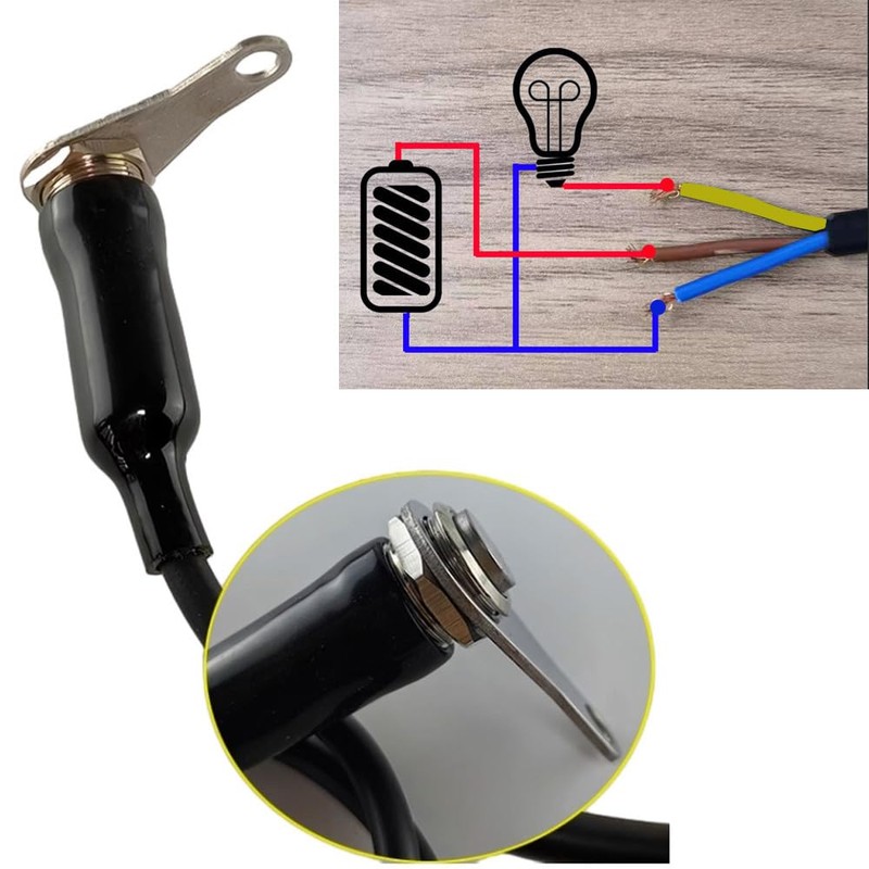 Gebildet 5A/12V Universal Latching Stainless Steel Blue LED Motorcycle Switch
