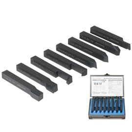 Jerax tools 3/8 Inch 8 Pieces HSS Tool Bit Set for Turning and Facing work, Hardened, Pre-ground and Sharpened, for DIY, Hobbyst and Home Workshop Machinist