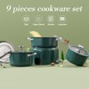 PUCOHOUSE 9pcs 304 Stainless Steel Cookware Set with Ceramic Coating