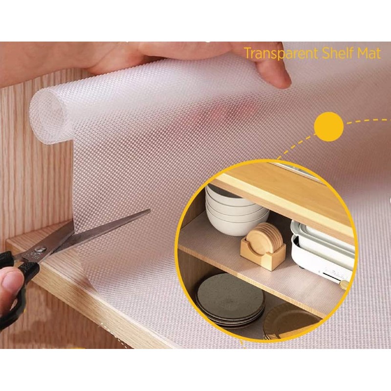 Jolie Max Clear Non-Slip Drawer Liner - 30x200cm, Easy-to-Cut, Waterproof