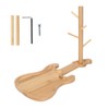 Key Storage Tray Wood Modern Guitar Shaped Base Jewelry Key