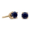 14k Yellow Gold Round Genuine Sapphire Stud Earrings