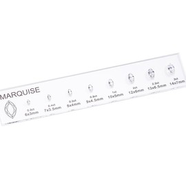 5A Cubic Zirconia Diamond Stones Cut Mix 8 Different Size,Weight Suitable for Diamond Reference Comparison CZ Card, Different Classic Cutting Forms (Marquise & Colorless)