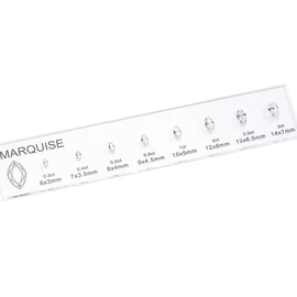 5A Cubic Zirconia Diamond Stones Cut Mix 8 Different Size,Weight Suitable for Diamond Reference Comparison CZ Card, Different Classic Cutting Forms (Marquise & Colorless)