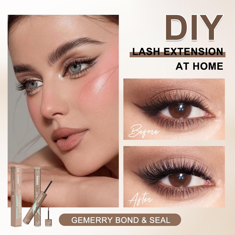 GEMERRY Lash Cluster Glue Bond and Seal (5ml+5ml, Brown)