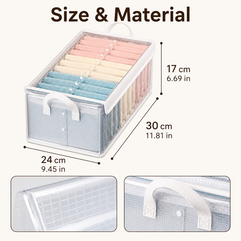 Foldable PVC Storage Box for Clothes - Transparent Dust-Resistant Organizer