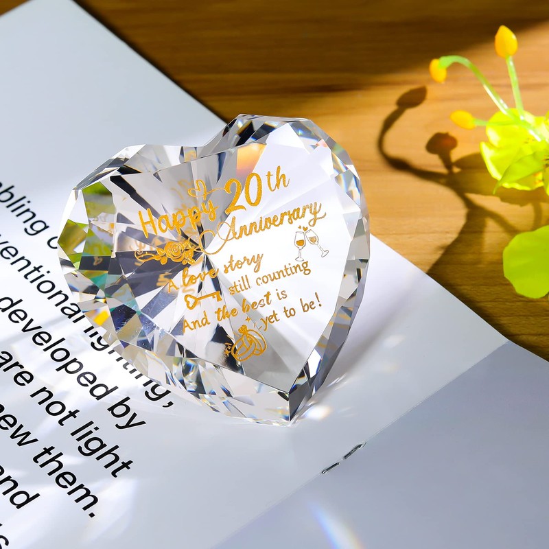 20th Wedding Anniversary Romantic Gifts for Couple Wife Husband, Heart
