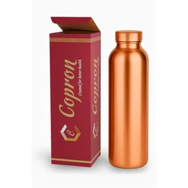 100% Pure Copper Water Bottle Plain 30 oz 900 ml Ayurvedic Copper Water Bottle for Drinking with Leakproof Lid - Smooth Finish, Easy to Carry at Sports, Yoga, School, Office, Travel & Daily Use