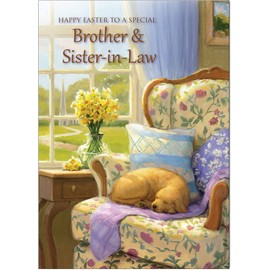 Brother & Sister-In-Law Easter Card - Time for a Nap - A5 Size with Envelope