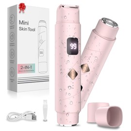 bahouloer Bikini Trimmer for Women, 2 in 1 Electric Razors for Women, Pubic Body Hair Trimmer with Dual Ceramic Blades, Painless Hair Removal for Face, Body & Intimate Areas, IPX8 Waterproof