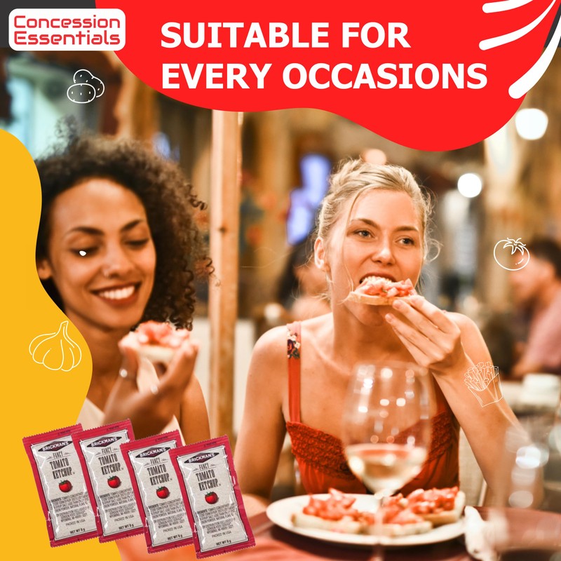 Brickman's Ketchup Packets, 9 Grams, Pack of 100