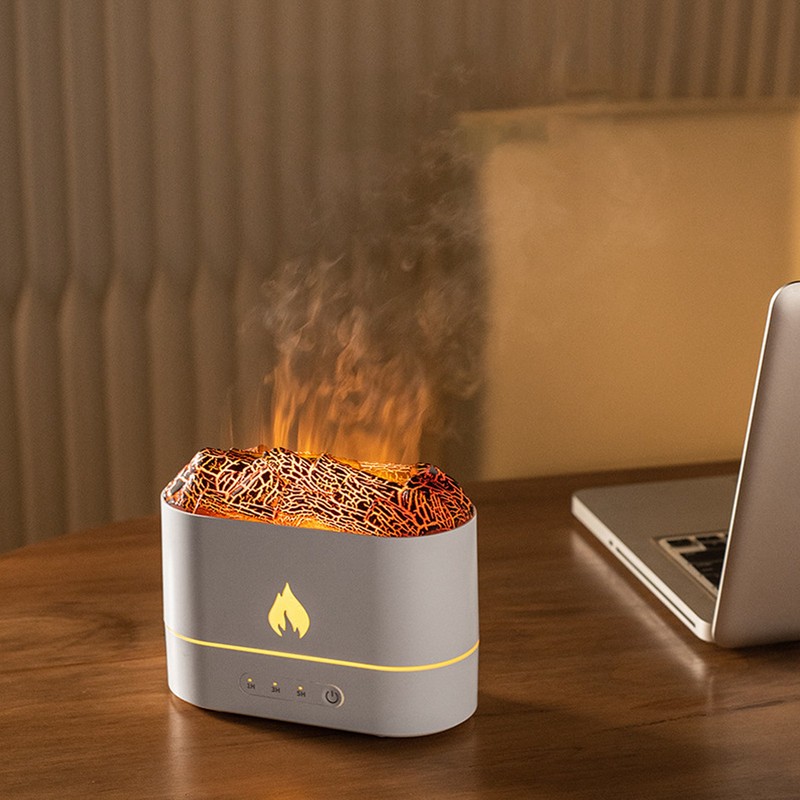 Volcano Aroma Diffuser 7 Colors Lights Fine Mist Simulated Flame