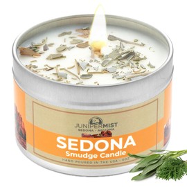 Sedona Smudge Candle (6oz) Awaken The Spirit – Energy Cleansing Candle for Meditation, Protection – Soy Wax with Sage, Cedar & Sweetgrass – Spiritual for Intention & Healing – Made in The USA