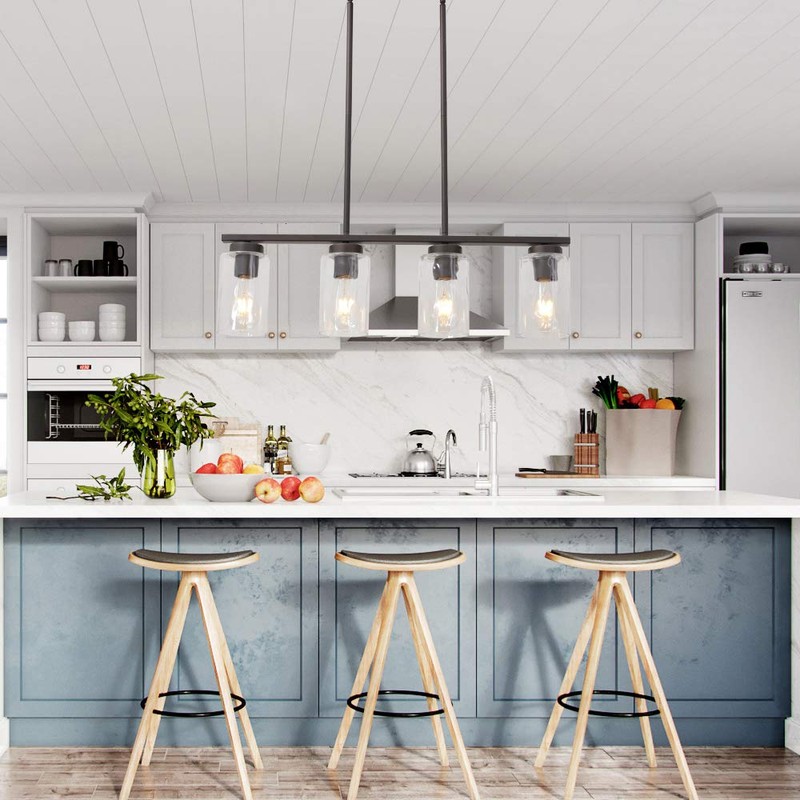TODOLUZ Clear Glass Lampshade For Kitchen Island Lighting Chandelier