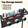 JIRTEMOT Fishing Organizer Cart, Fishing Reel Display Rack for 14