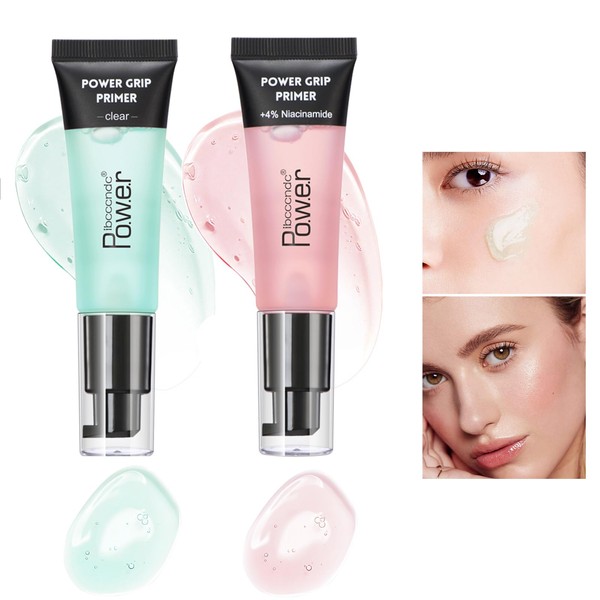 Mrettick 2 Colors Power Grip Primer, Hydrating Face Primer, Gel-Based