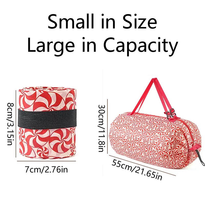 Xoxel Japanese Compact Foldable Shopping Bag Windmill Pattern Design,Large capacity
