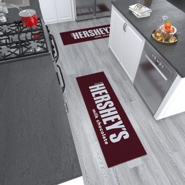 Ottomanson Hershey Logo Non-Slip Rubberback 2x5 Runner Rugs for Living Room, Man Cave Decor, Hallway Runner, Bedroom Rug, Kitchen Runner Rug, 20" x 59", Brown