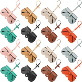 Tellegloww 16 Pcs 8 Pcs Soft Leather Sunglasses Bag Sunglass Holder for Purse Portable Glasses Case with Strap for Women Men