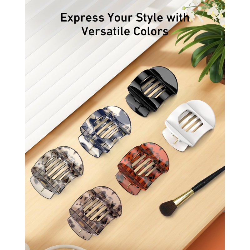 6 Pack Elegant Hair Claw Clips for Women – Durable