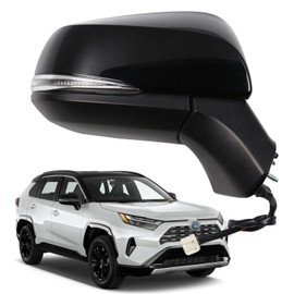 Liizoo Side Mirror for RAV4 2022 2023 Car Door Mirror Fits for Toyota RAV4 2019 2020 2021 Right Passenger Side | Power | Heated |Turning Signal |BSM |replace partslink TO1321384, TO1321388| BLACK (RH)