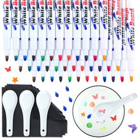 36 Pcs Magical Water Painting Pen with Spoon and Wipe, 12 Colors Magical Floating Ink Pen with Spoon Magical Doodle Drawing Pens Ceramic Painting Kit for Kids Toddlers Adult Boy Girl Drawing Gift