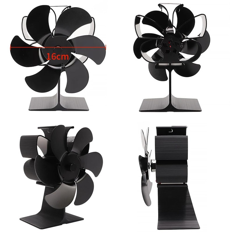 FFYan Stove Fan, Fireplace Tool with 6 Blades, No Electricity,