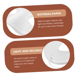 KONTONTY 10pcs Diy Blank Paper Masks for Masquerade Cosplay White Plain Adult Craft Decor