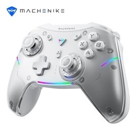 Machenike G5 Pro Wireless Controller für Windows PC/Switch/IOS/Android, RGB Lichter, PC Controller Hall Effekt Joystick＆Trigger, Gyroskop, Weiß