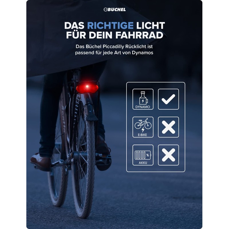 Büchel Piccadilly 50122022 Rear Bicycle Light LED Black