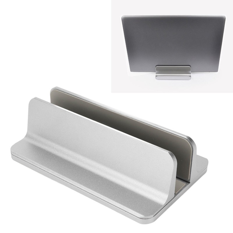 Vertical Laptop Stand Grey Regulable Base 3D Curved Appearance Bottom