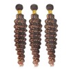 AiPliantfis Human Hair Bundles Brown Wefts Real Hair Deep Wave