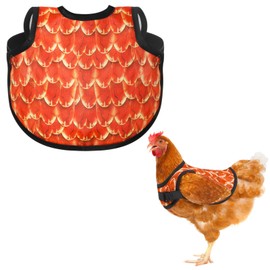 Pawaboo Chicken Saddle for Hens, Chicken Aprons Back Protector for Hens with Adjustable Strap, Hen Saddle Vest Clothes for Protection Back and Sides, Poultry Accessories for Hen, Red