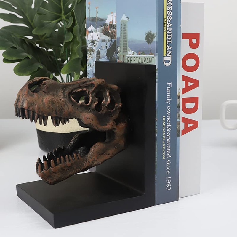 Tyrannosaurus Rex T-Rex Skull Bookend Decorative Book Decor,Home Decorative Resin