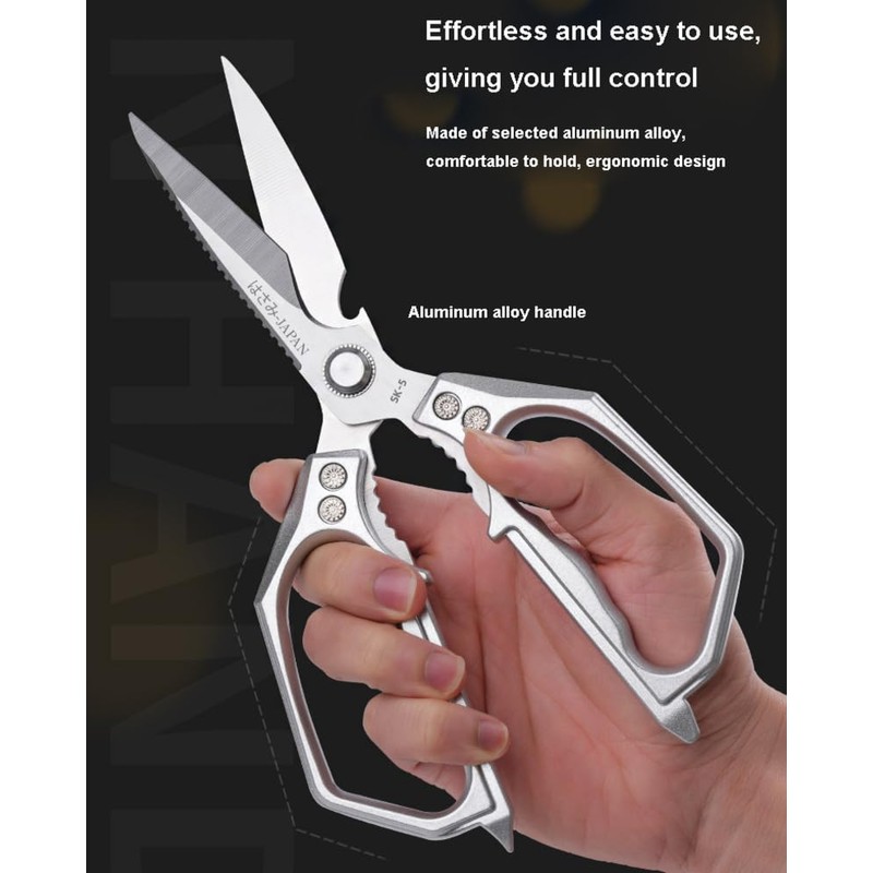 Premium Kitchen Scissors,Heavy-Duty Stainless Steel Kitchen Shears,Multi-Purpose Scissors with Serrated