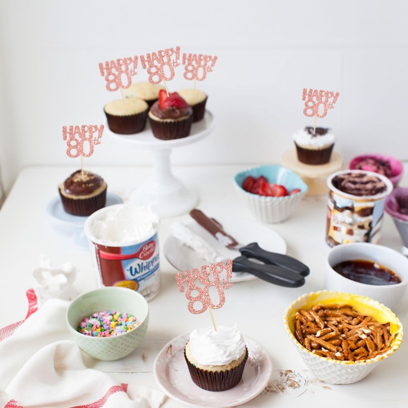 Gyufise - Juego de 24 adornos para cupcakes (80 unidades),
