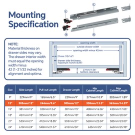 ToBeGreat 1 Pair Undermount Soft Close Drawer Slides 12 Inch 80 lb Load Capacity Full Extension Ball Bearing Hidden Bottom Mount Rails Locking Devices Concealed Runners(with Bracket)
