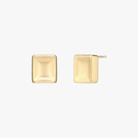 Gold&Deer 14K Goldfield Modern Bold Square Earrings White Gold / 골드앤디어 14K 골드필드 모던 볼드 스퀘어 귀걸이 화이트골드