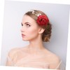 PACKOVE Dull Red Artificial Big Rose Hair Clip and Flower