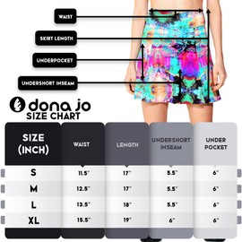 Dona Jo Ultimate - Falda de tenis para mujer, con pantalones cortos y bolsillos para ropa deportiva y activa, Océano, L