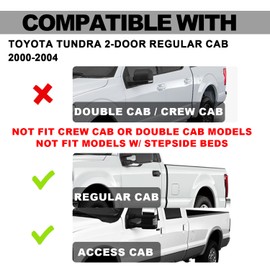 LQI Tail Light Assembly Tail Lamp Assembly with Bulbs Compatible with Toyota Tundra 2-Door Regular Cab 2000-2004, Not Fit Crew Cab or Double Cab Models, Not Fit Models w/Stepside Beds