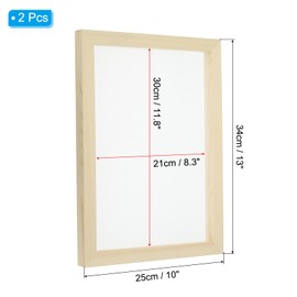 PATIKIL 10"x13" A4 Wooden Paper Making Screen, 2pcs Paper Making Mould Papermaking Mould Deckle Printing Frame for DIY Paper Craft Tool Dried Flower Handcraft, Natural Color