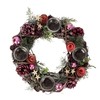 Christmas Advent Wreath Made of Multiple Materials Round with Pink/Green/Brown