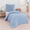 Traumschlaf Muslin Bed Linen Plain Blue, Pillowcase Single 40 x
