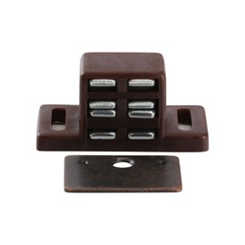 Rok Hardware Heavy Duty 15 lb High Rise Cabinet Magnetic Catch, Brown/Nickel Cabinet Door Magnet, Brown (2 Pack)