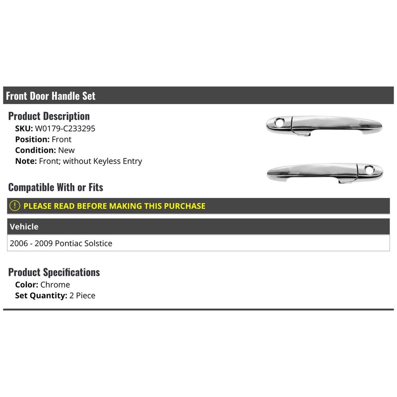 Front Door Handle - Set of 2 - Chrome -