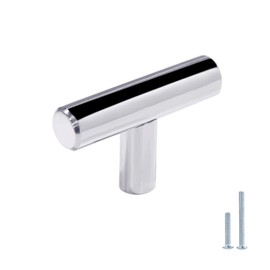 Probrico (15 Pack) Kitchen Handles and Knobs for Cabinet T Bar Cabinet Handles Polished Chrome Finish Kitchen Cupboard Handles and Pulls - Single Hole