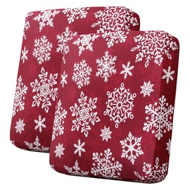 Smarcute Christmas Sofa Covers Fleece Couch Cushion Covers Stretch Chair Covers for Living Room Armchair Sectional Couch Covers Comfortable and Durable Fabric(2 Seater, Red)