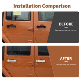 SQQP Door Handle Cover & Tailgate Handle Cover Inserts, 5Pcs Exterior Door Handle Accessories Compatible with 2007-2018 Jeep Wrangler JKU 4-Door(White)